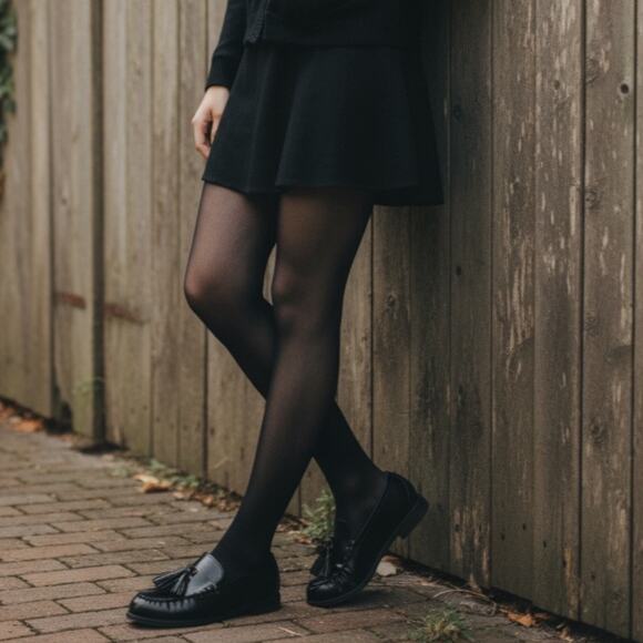 Mango Leather Slip On Loafer with Tassel Black Size 39/ 8.5 - Picture 1 of 12